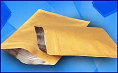 Kemasan Kertas Kraft Foil Standing Pouch Zipper